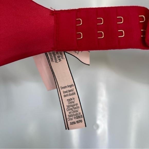 VICTORIA'S Secret Dream Angel red Lightly Lined Bra 32B - Picture 3 of 3